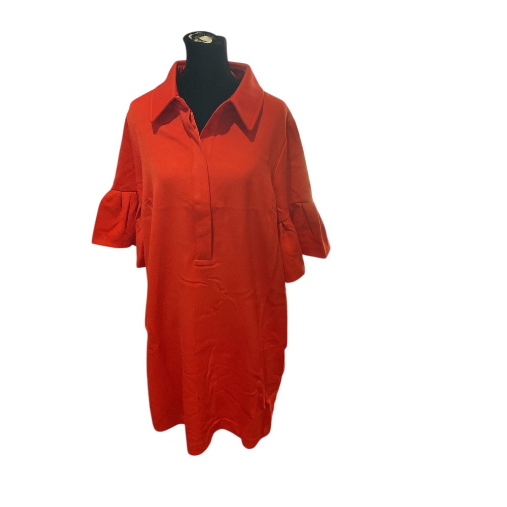 Tuckernuck Red Collared Flare Sleeve Shirt Dress NWT Size XL